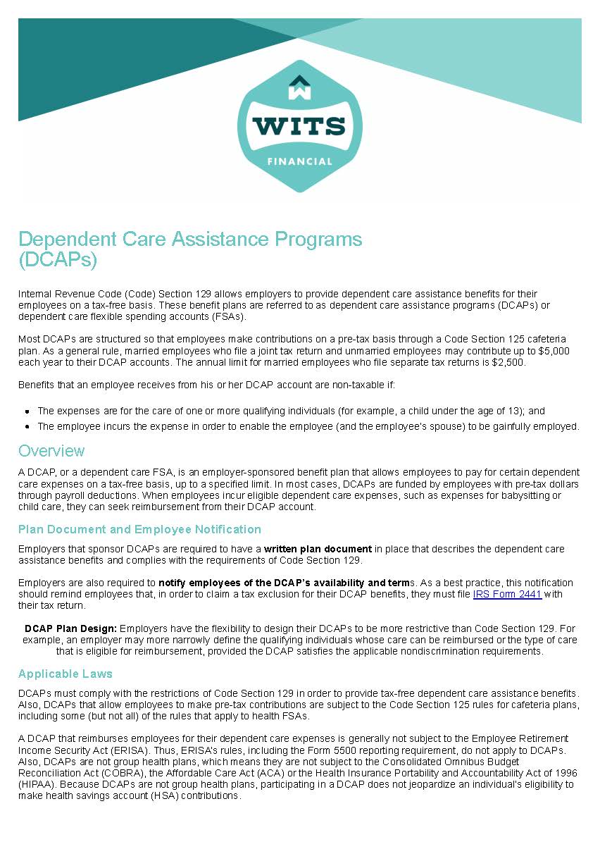 Dependent Care Assistance Programs (DCAPs)_Page_1