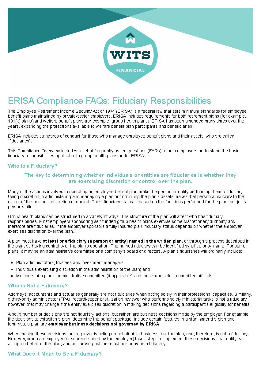 ERISA Compliance FAQs - Fiduciary Responsibilities_Page_1