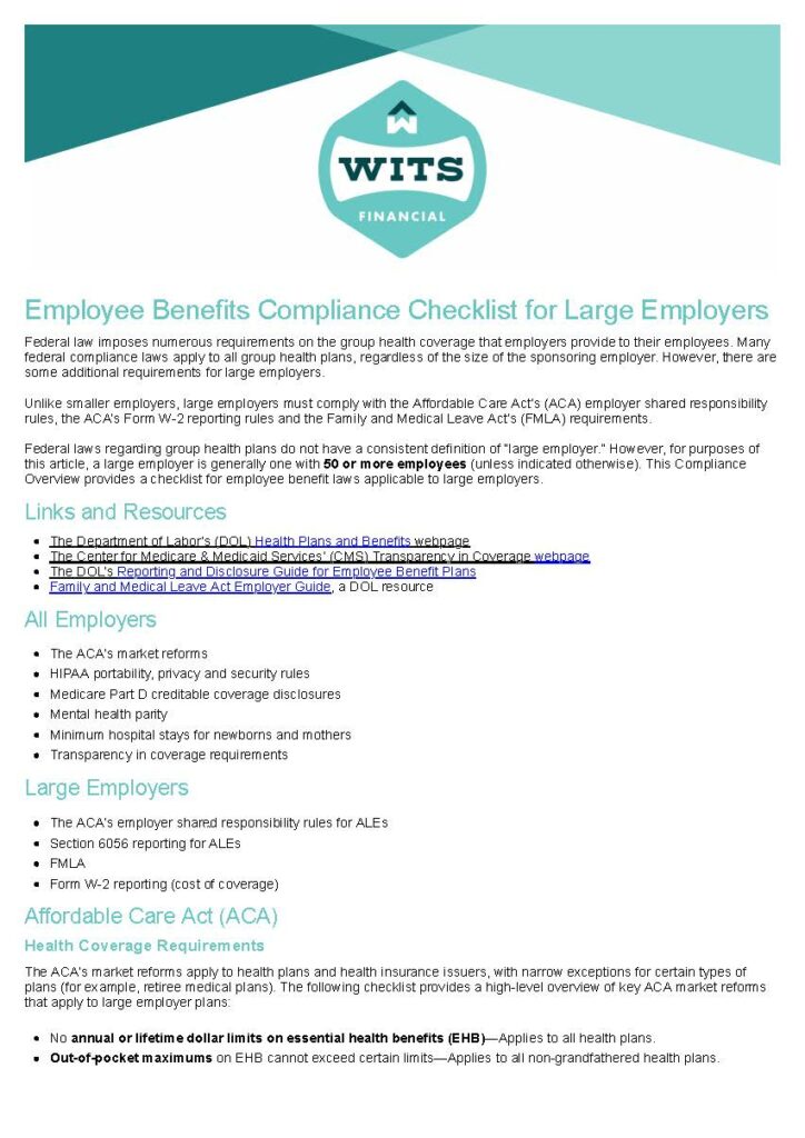 Employee Benefits Compliance Checklist for Large Employers_Page_1