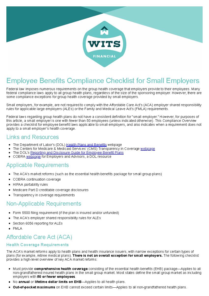 Employee Benefits Compliance Checklist for Small Employers_Page_1