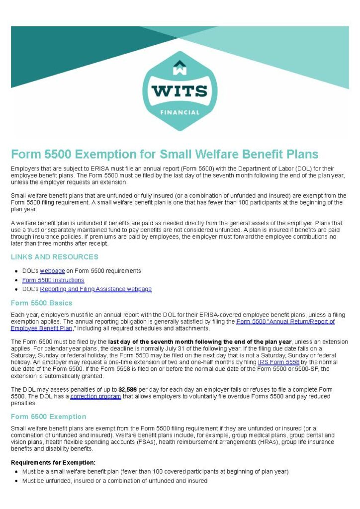 Form 5500 Exemption for Small Welfare Benefit Plans_Page_1