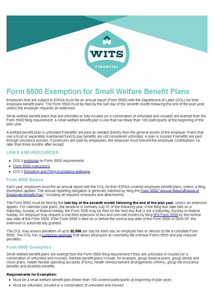 Form 5500 Exemption for Small Welfare Benefit Plans_Page_1