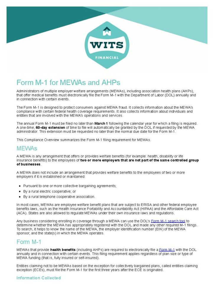 Form M-1 for MEWAs and AHPs_Page_1