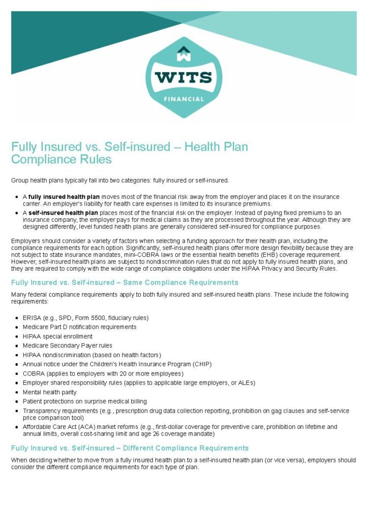 Fully Insured vs. Self-insured – Health Plan Compliance Rules_Page_1