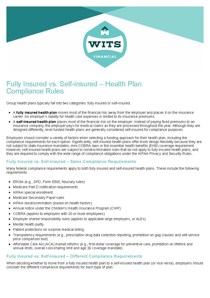 Fully Insured vs. Self-insured – Health Plan Compliance Rules_Page_1