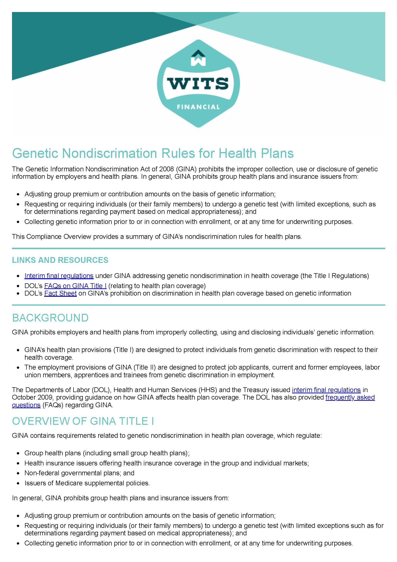 Genetic Nondiscrimination Rules for Health Plans_Page_1