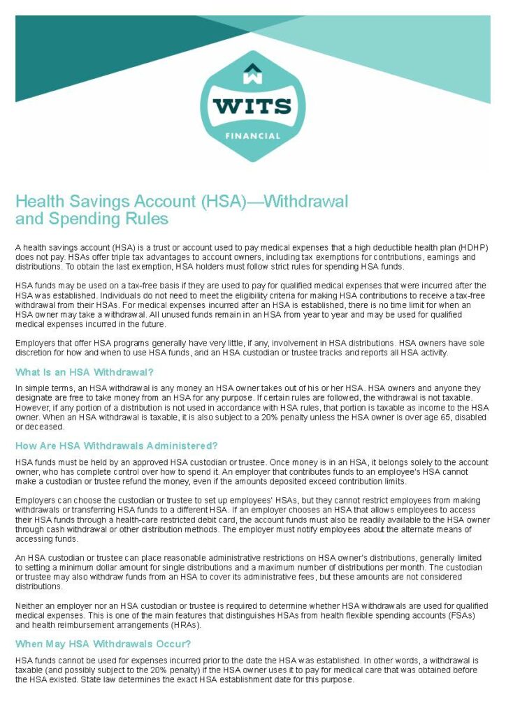 Health Savings Account (HSA) - Withdrawal and Spending Rules_Page_1