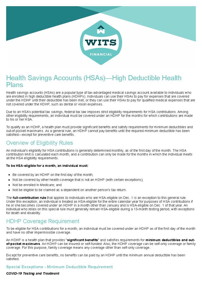 Health Savings Accounts (HSAs) - High Deductible Health Plans_Page_1