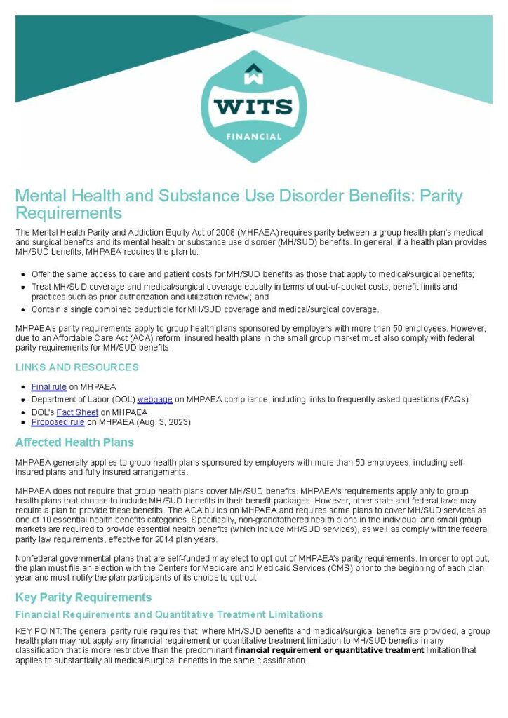 Mental Health and Substance Use Disorder Benefits_ Parity Requirements_Page_1