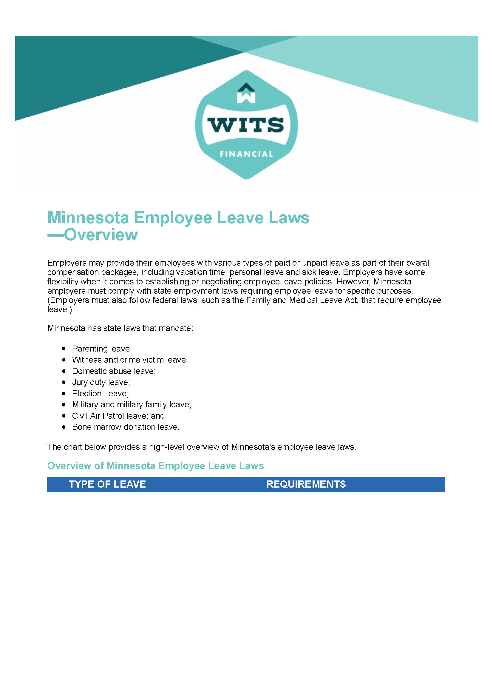 Minnesota Employee Leave Laws - Overview_Page_1