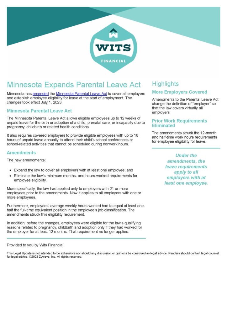 Minnesota Expands Parental Leave Act