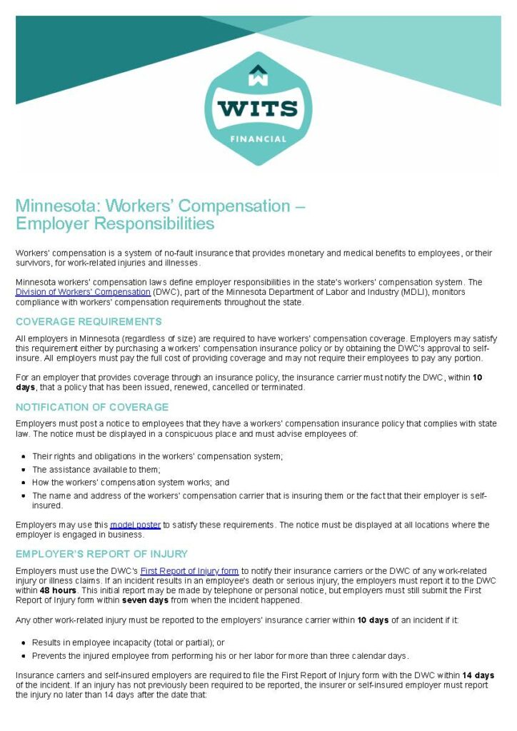 Minnesota Workers' Compensation - Employer Responsibilities_Page_1