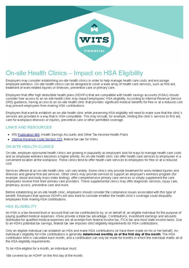 On-site Health Clinics – Impact on HSA Eligibility_Page_1